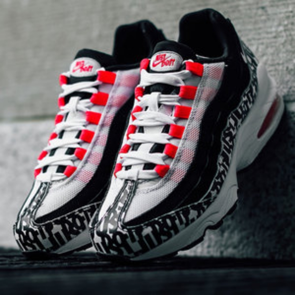 NIKE AIR MAX 95 PRINT BLACK WHITE CRIMSON GS